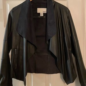 Bar lll Drape faux leather jacket